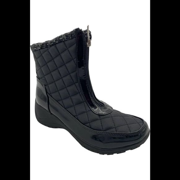 Khombu Waterproof Front-Zip Winter Boots Megan Black - Medium - Picture 1 of 3